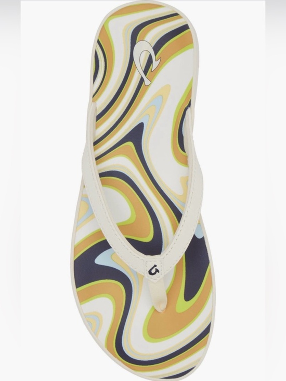 Olukai Puawe White Sand / Swirl Retro 70’s 11 New